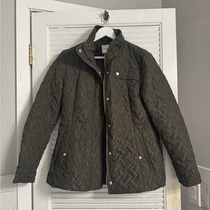 Cole Haan Dark Green Quilted Jacket